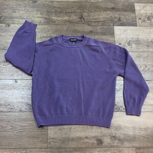 Vintage 90s Lands' End Purple Knit Sweater Made in USA - Men's Size Large